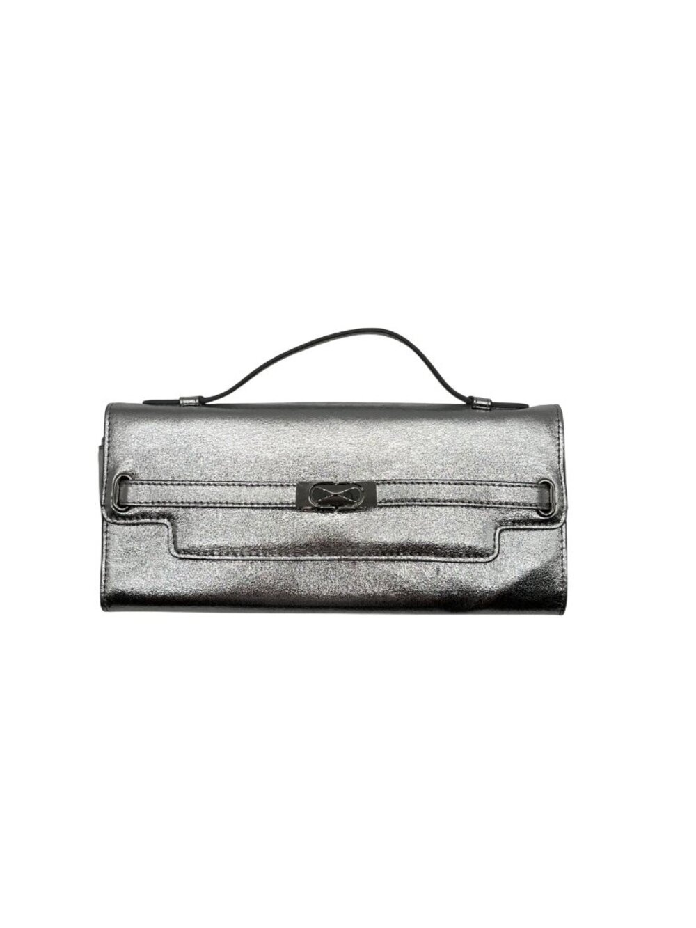 I.N.C. Silver Metallic Wyllah Clutch Bag